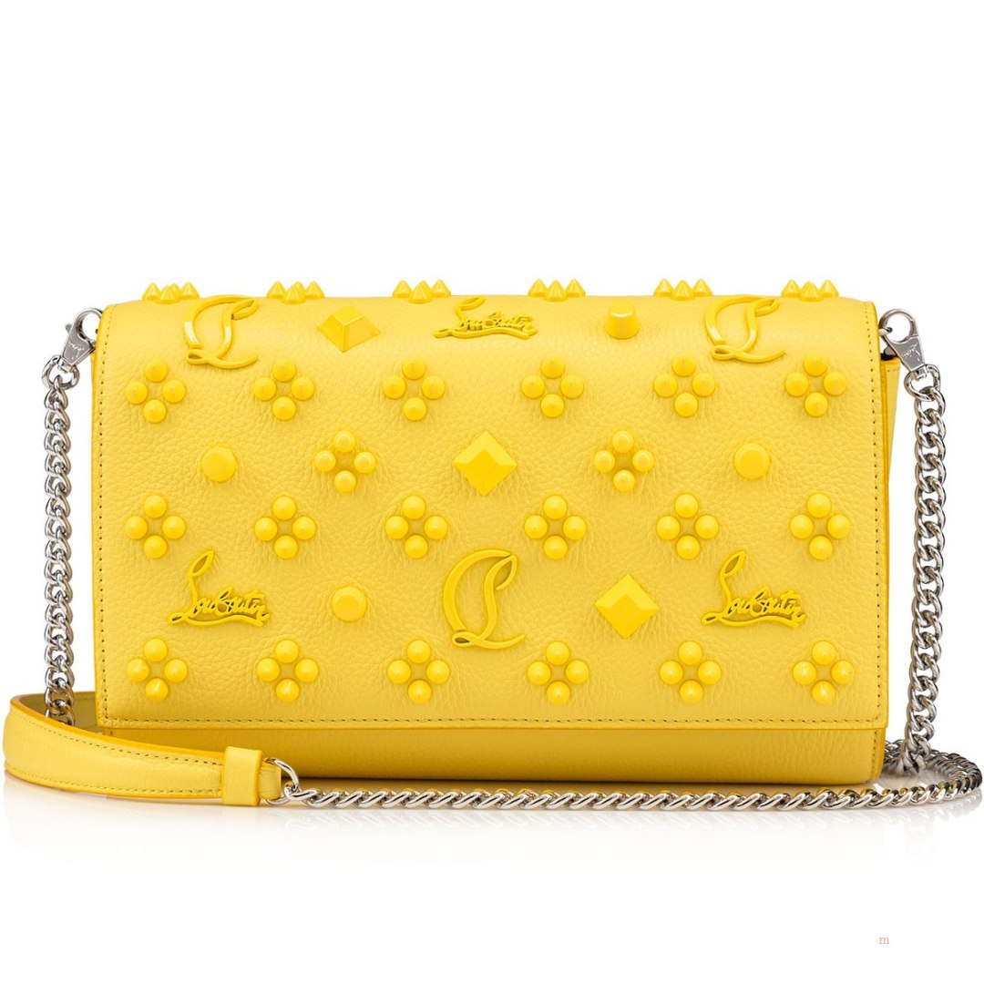 Christian Louboutin Paloma Clutch Women\'s Clutch Bag Yellow | DMXWSY317