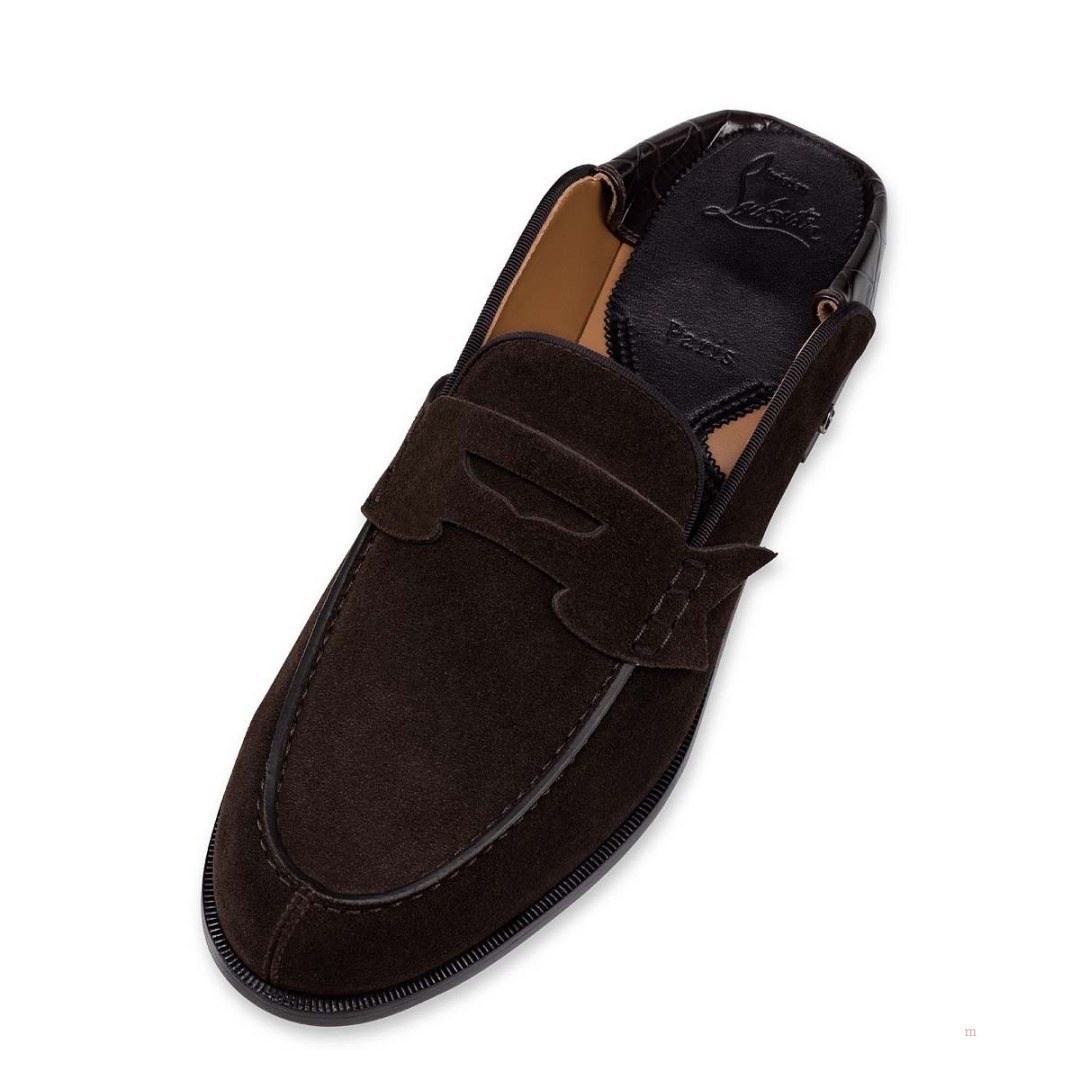 Christian Louboutin Penny No Back Men's Loafers Brown | SDINEY423