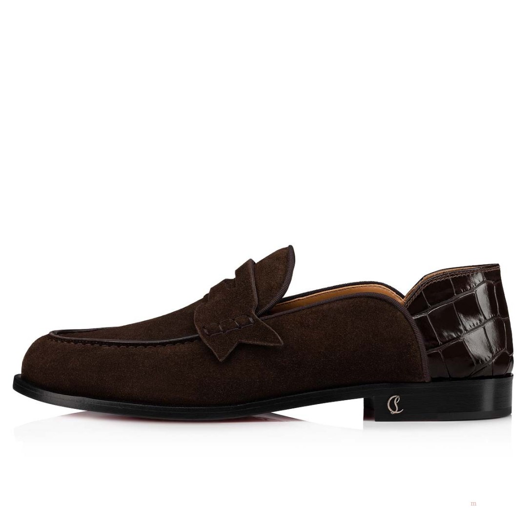 Christian Louboutin Penny No Back Men's Loafers Brown | SDINEY423