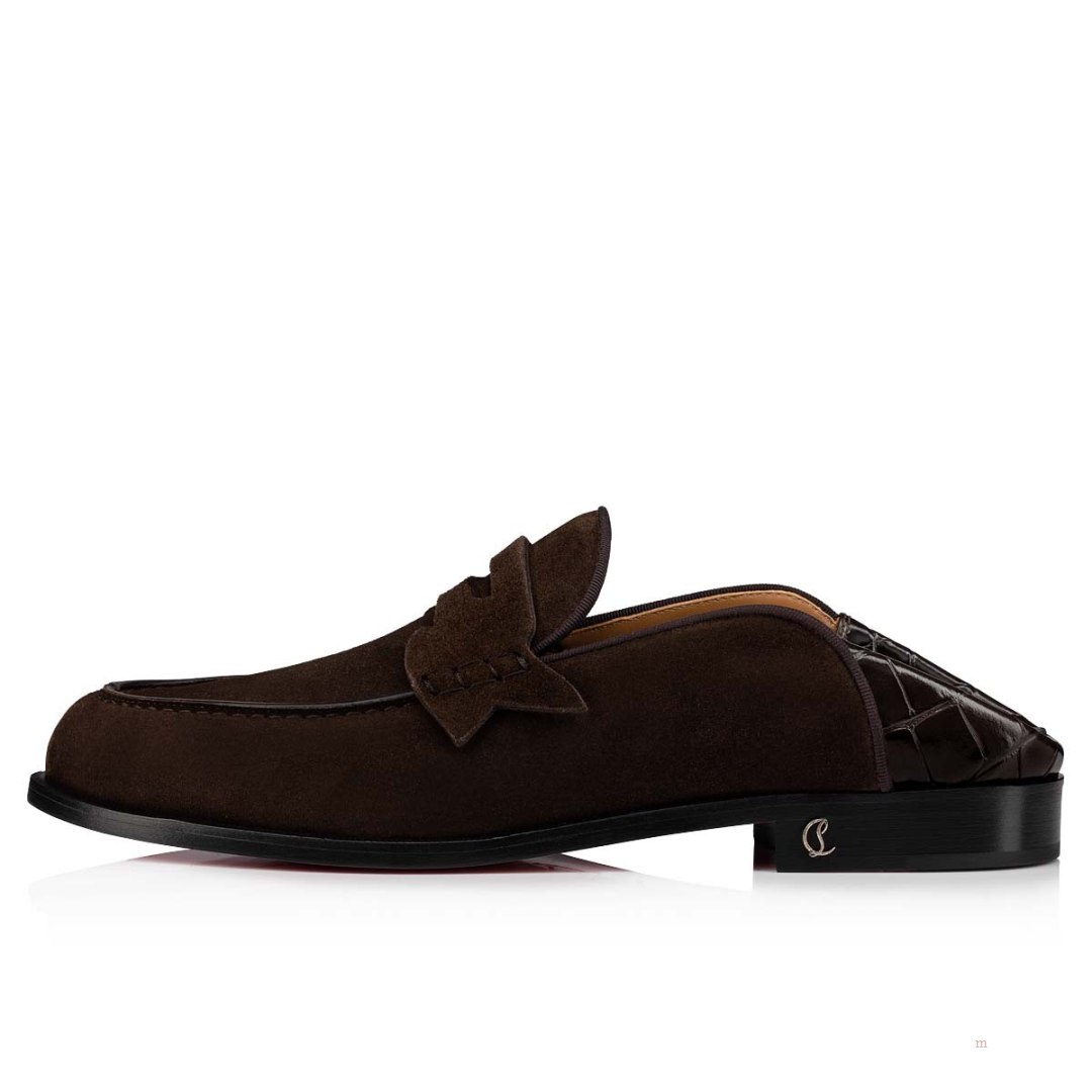 Christian Louboutin Penny No Back Men's Loafers Brown | SDINEY423