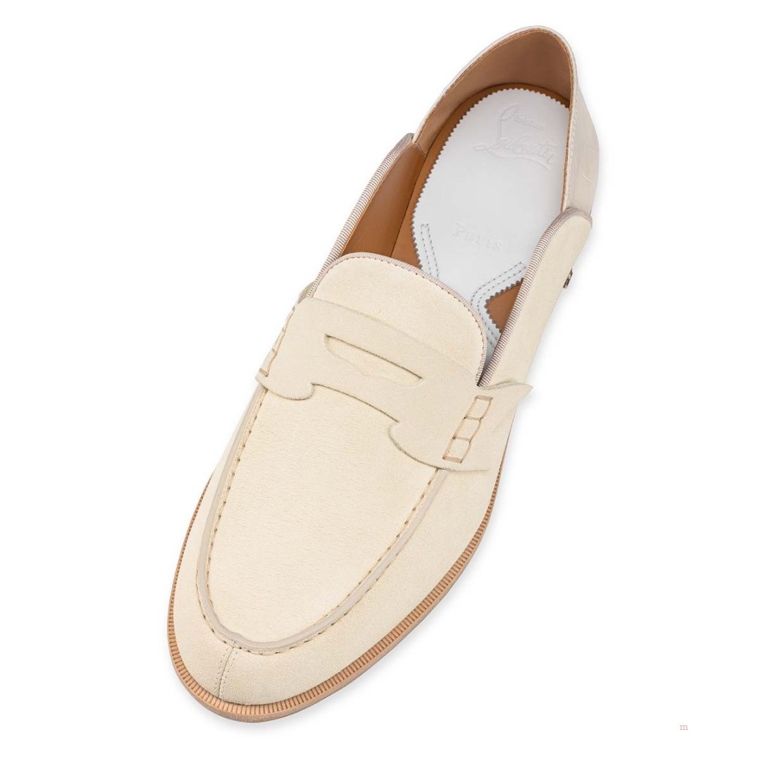 Christian Louboutin Penny No Back Men's Loafers Beige | UAERDJ386