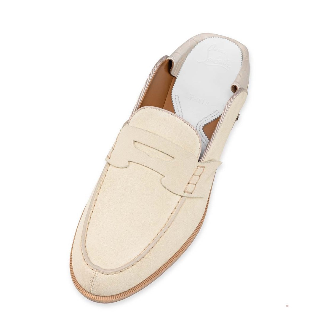 Christian Louboutin Penny No Back Men's Loafers Beige | UAERDJ386