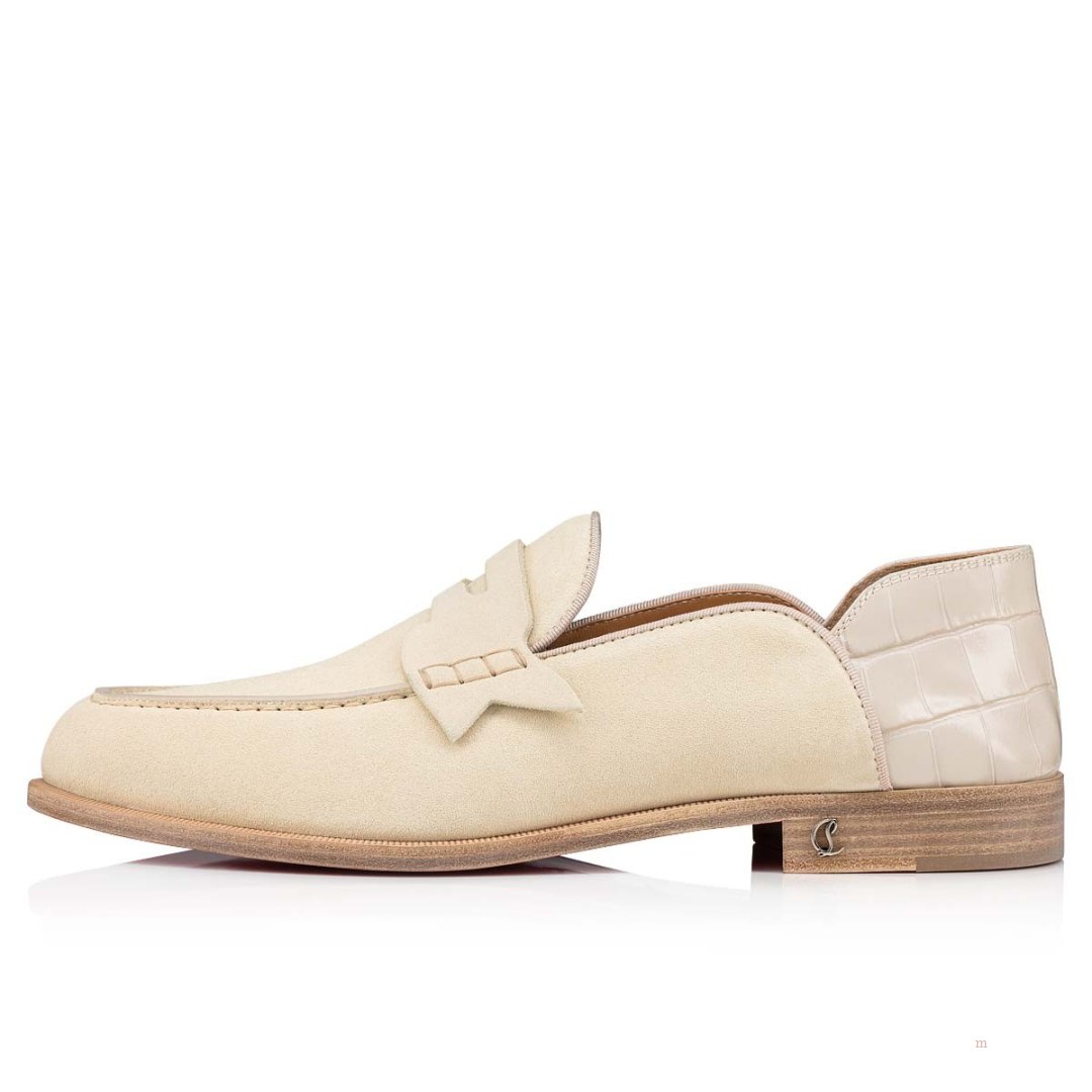 Christian Louboutin Penny No Back Men's Loafers Beige | UAERDJ386