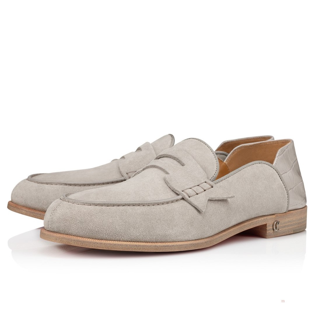 Christian Louboutin Penny No Back Men's Loafers Grey | XNLGSC213