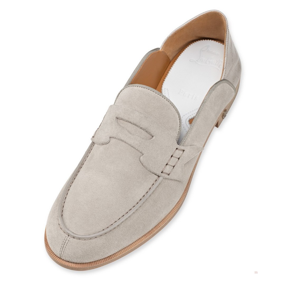 Christian Louboutin Penny No Back Men's Loafers Grey | XNLGSC213