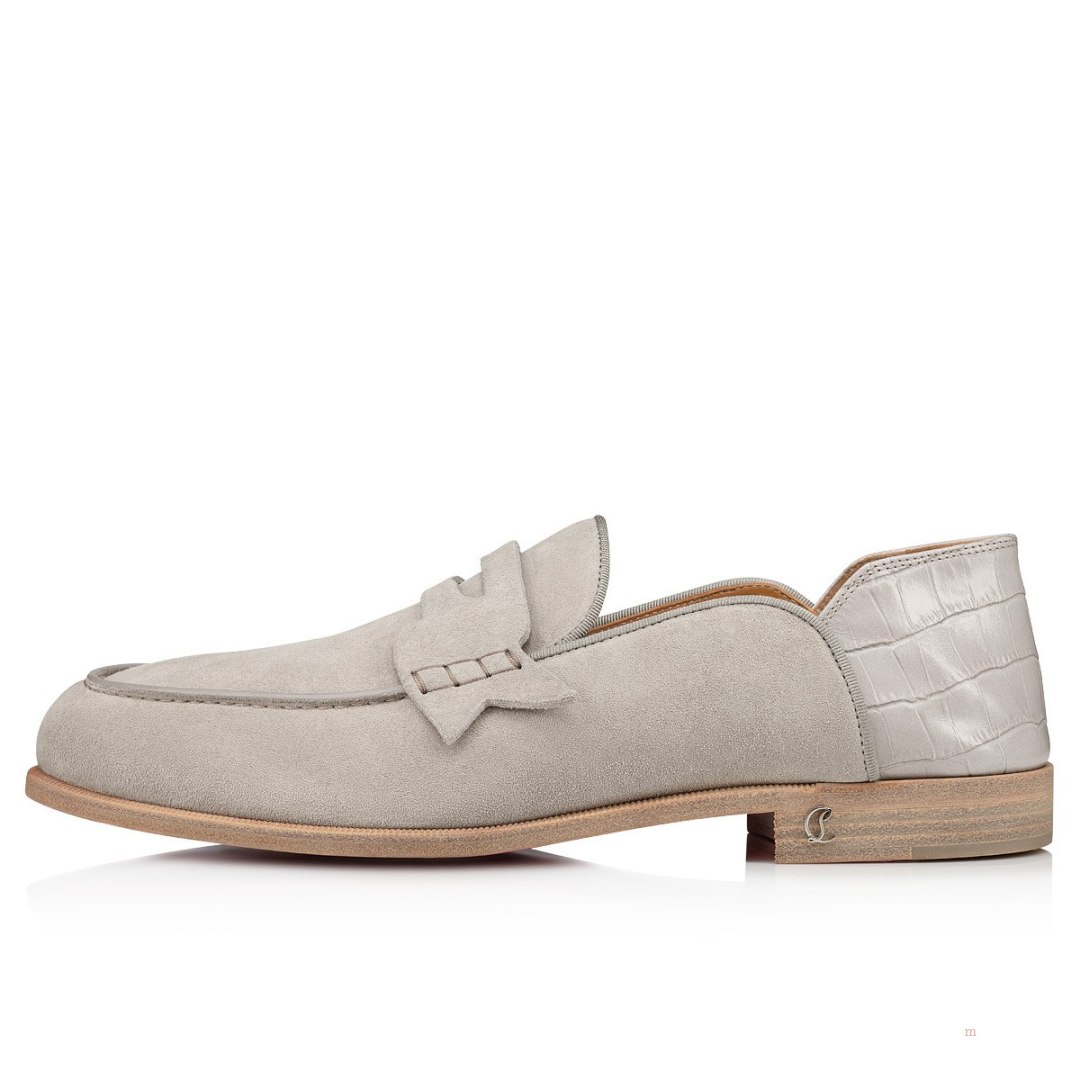 Christian Louboutin Penny No Back Men's Loafers Grey | XNLGSC213