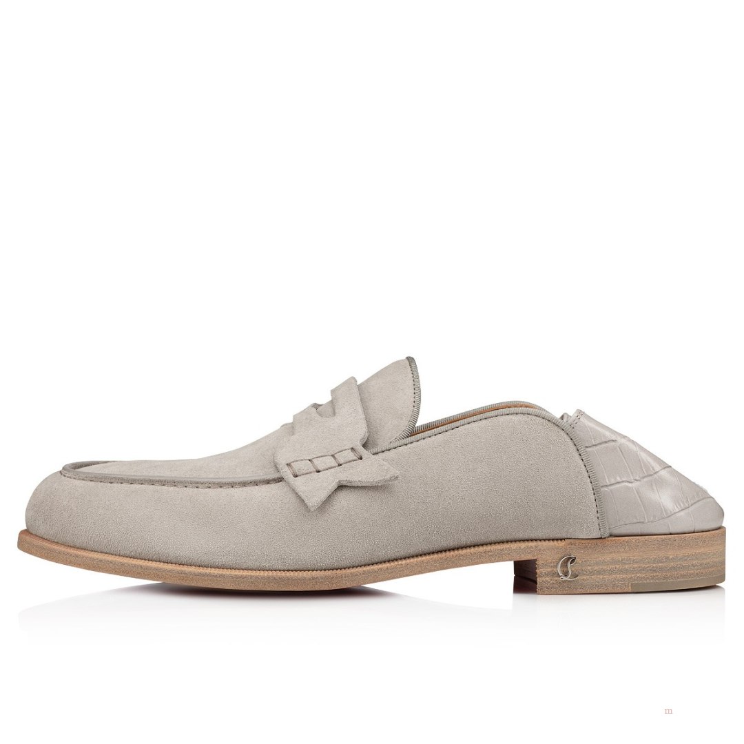 Christian Louboutin Penny No Back Men's Loafers Grey | XNLGSC213