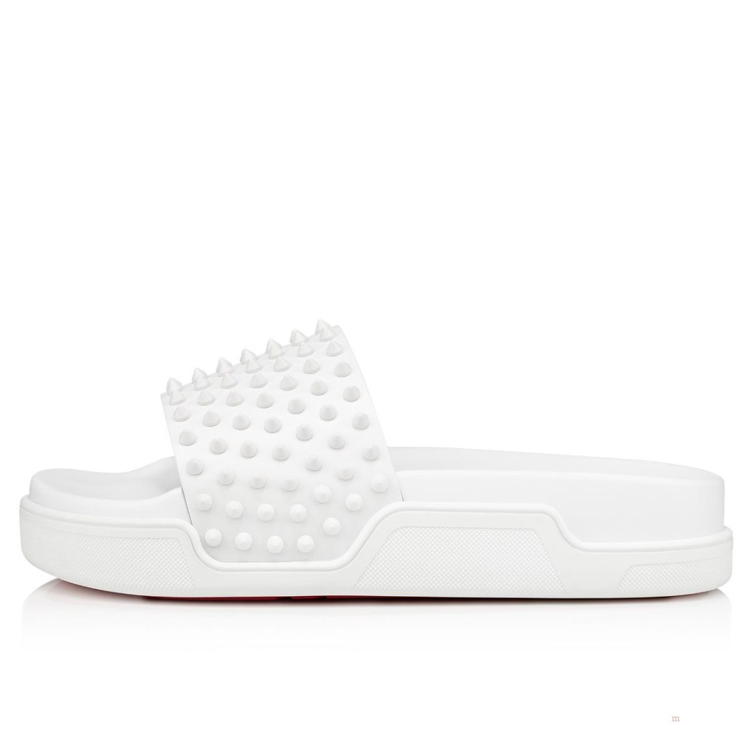 Christian Louboutin Pool Fun Men's Mules White | FDEQPG149