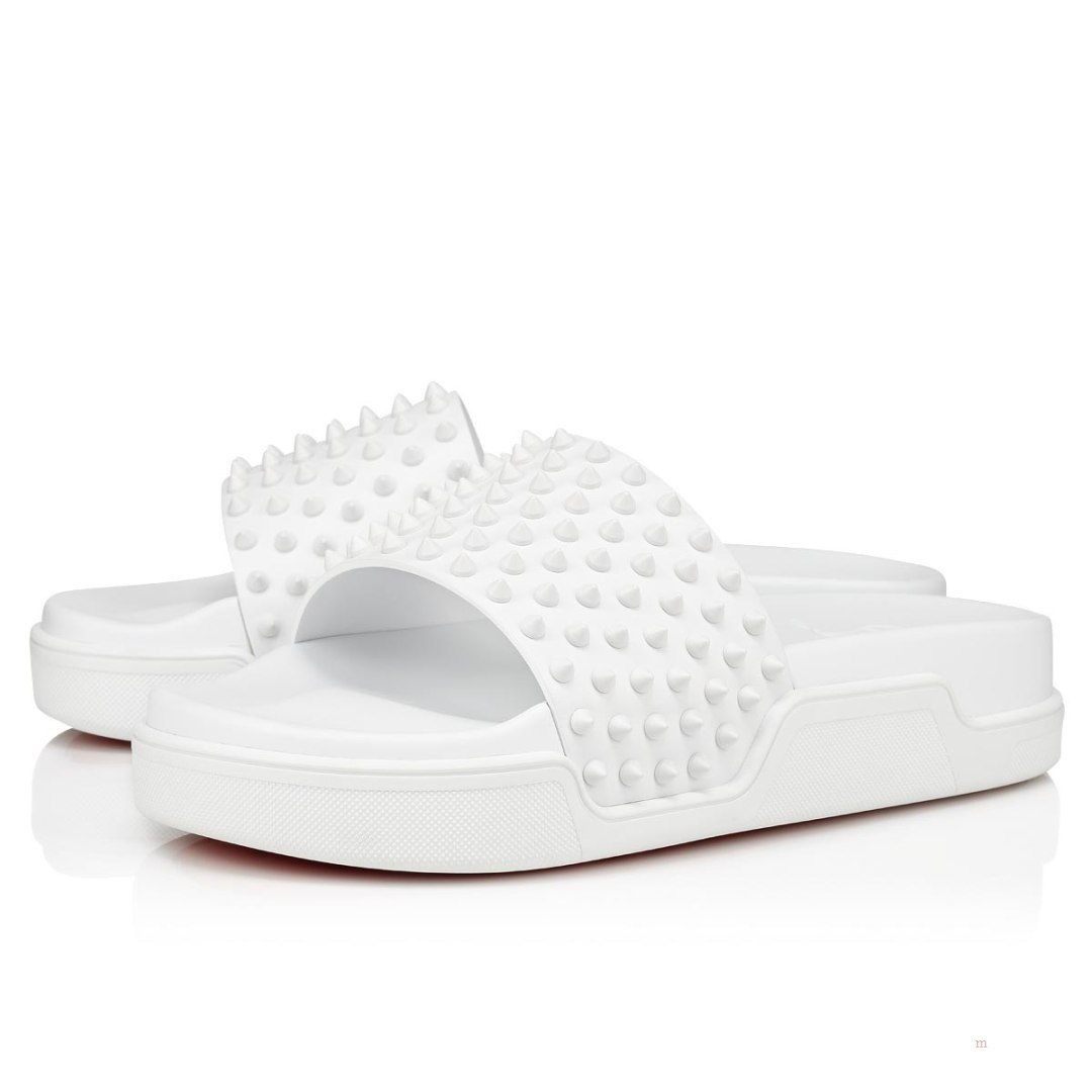 Christian Louboutin Pool Fun Men\'s Mules White | FDEQPG149