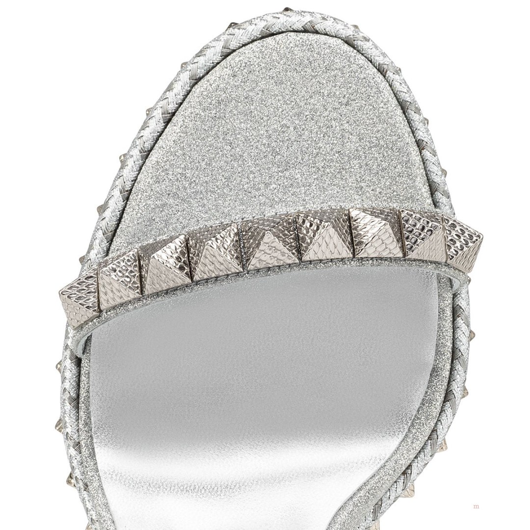 Christian Louboutin Pyraclou Women's Espadrilles Silver | AJGIYV915