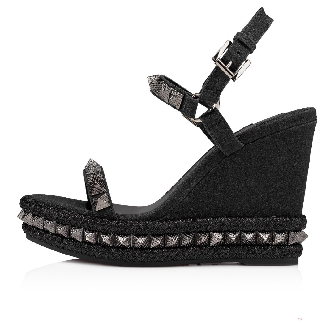 Christian Louboutin Pyraclou Women's Espadrilles Black | DLRCXZ765