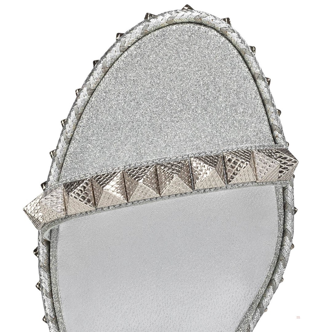 Christian Louboutin Pyraclou Women's Espadrilles Silver / Silver | PDSLZI213