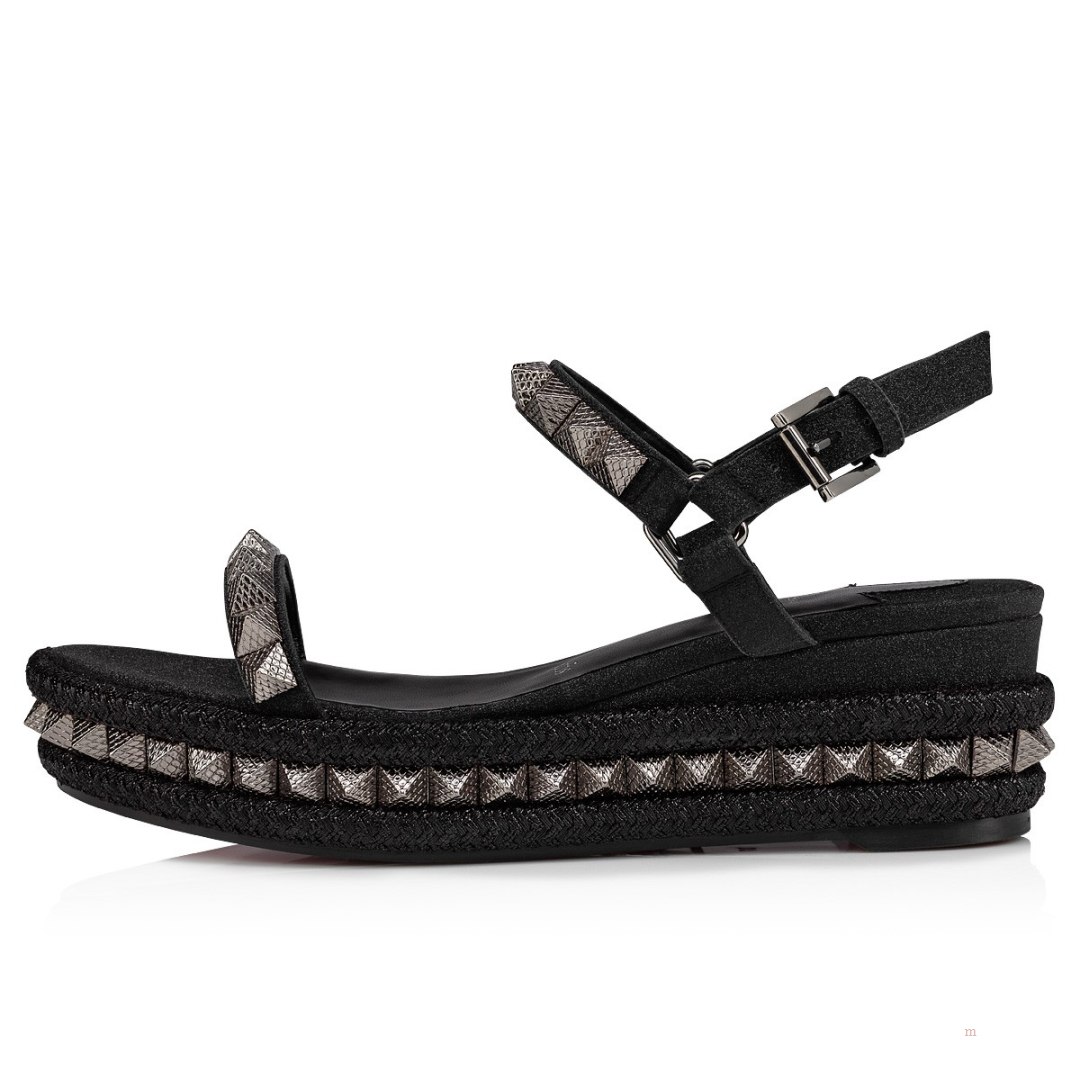 Christian Louboutin Pyraclou Women's Espadrilles Black | SEYQOW394