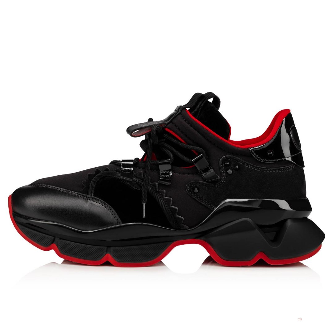 Christian Louboutin Red-Runner Men's Sneakers Black | IUPOQJ679