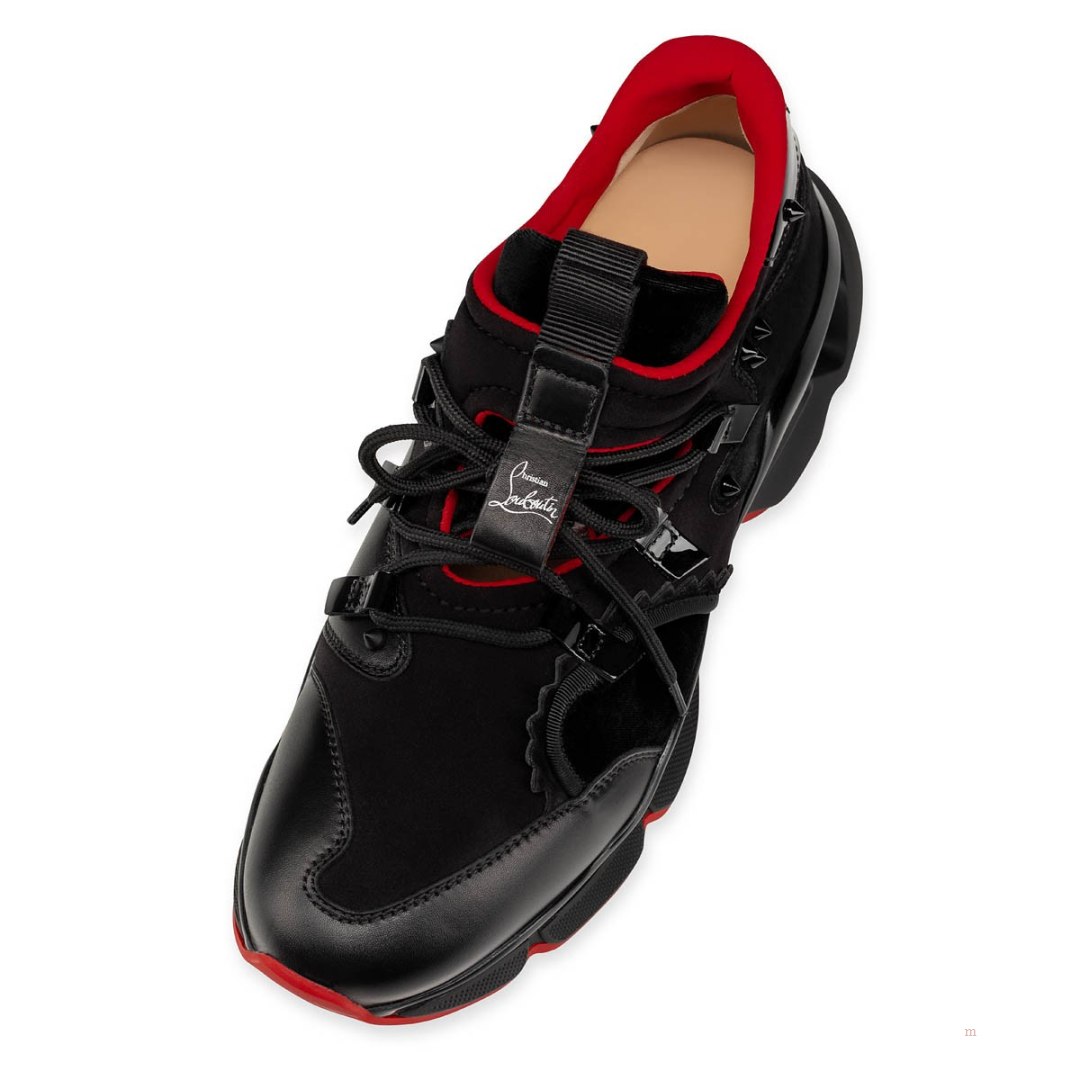 Christian Louboutin Red-Runner Men's Sneakers Black | IUPOQJ679