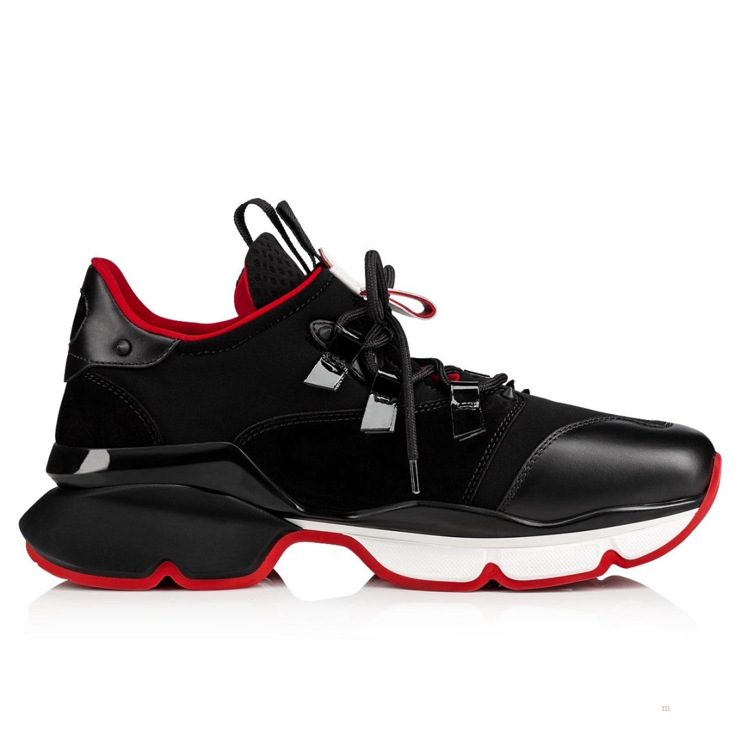 Christian Louboutin Red-Runner Men's Sneakers Black | YOJHSL549