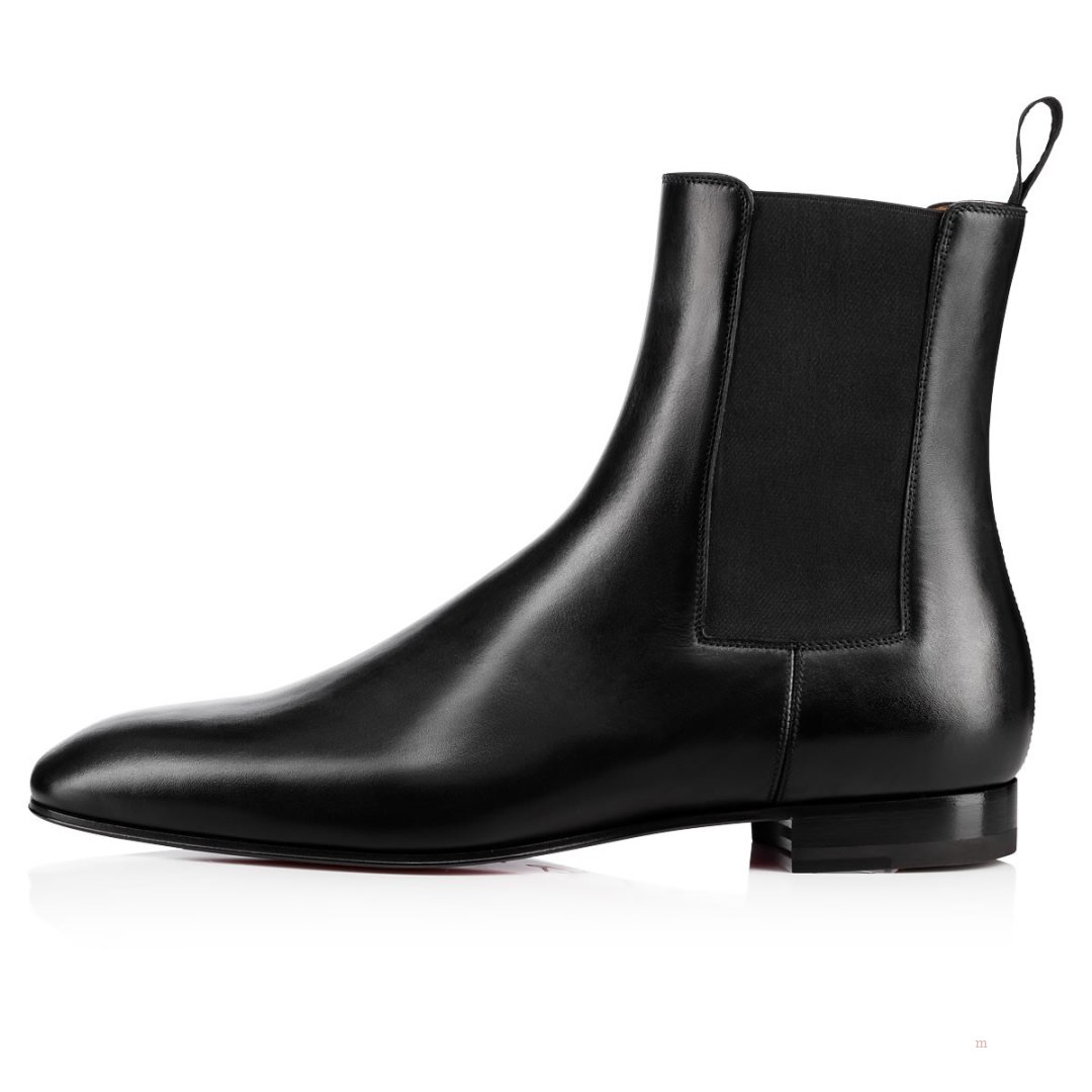 Christian Louboutin Roadie Men's Leather Boots Black | MQFBPE124