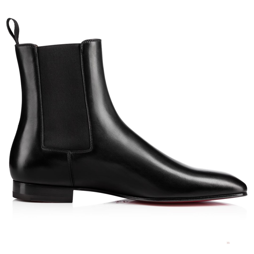 Christian Louboutin Roadie Men's Leather Boots Black | MQFBPE124