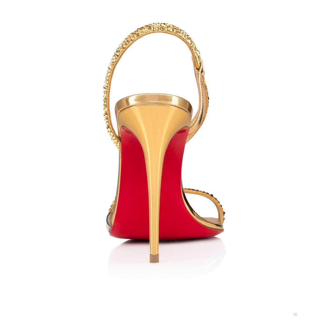 Christian Louboutin Rosalie Strass Women's Sandals Gold | ZQPWSI482