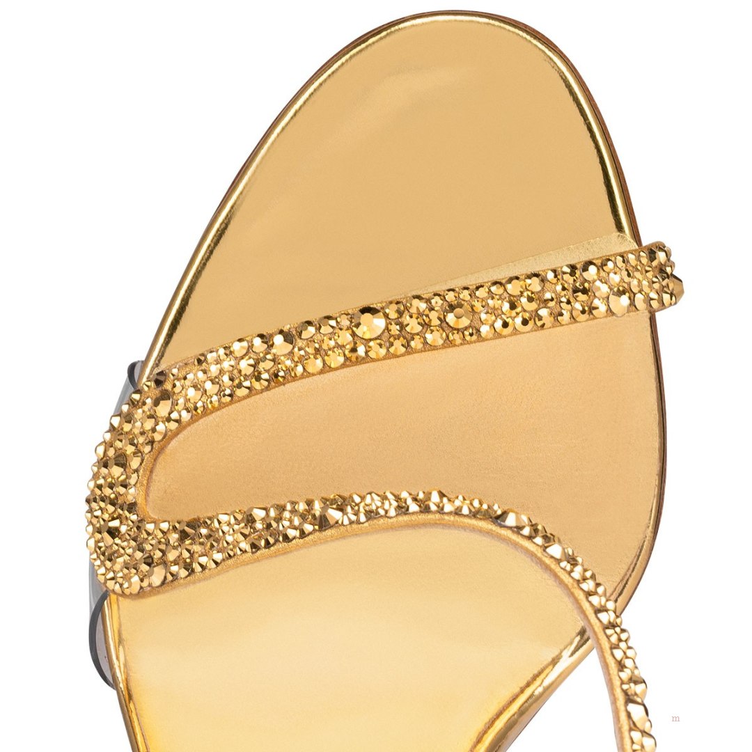 Christian Louboutin Rosalie Strass Women's Sandals Gold | ZQPWSI482