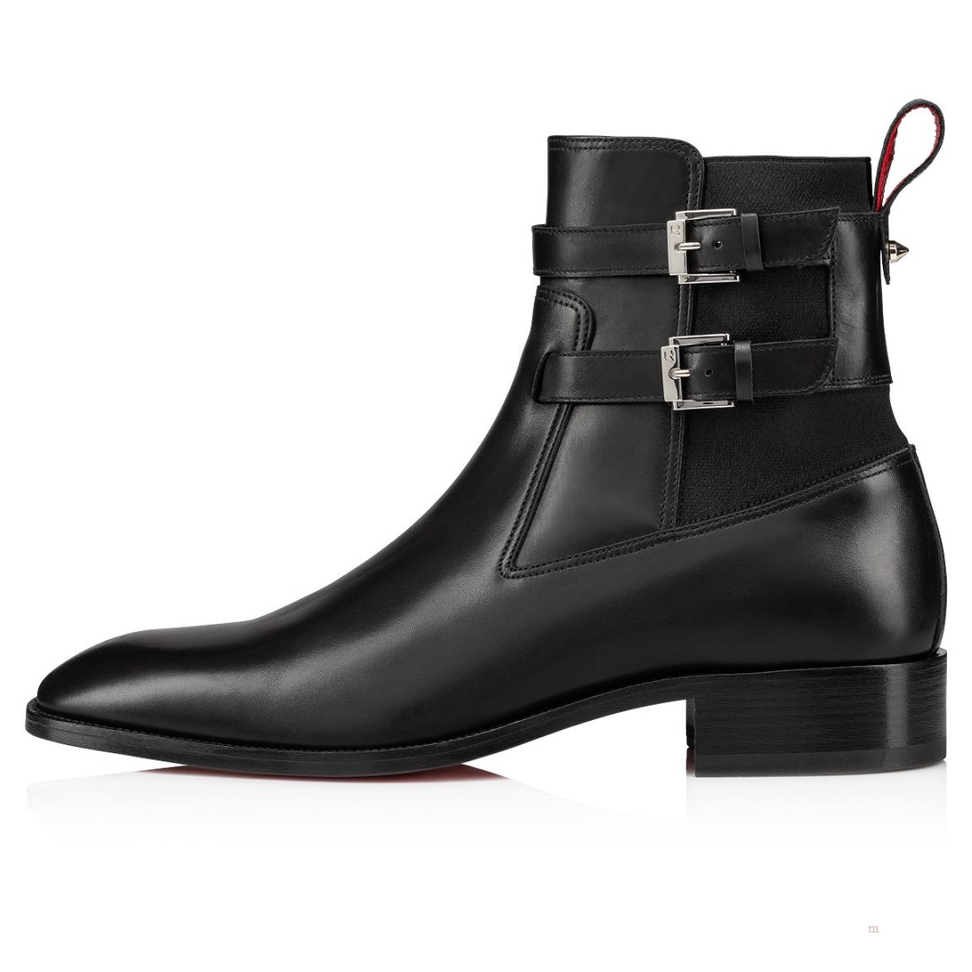 Christian Louboutin Sahni Horse Men's Leather Boots Black | NPMIFJ361