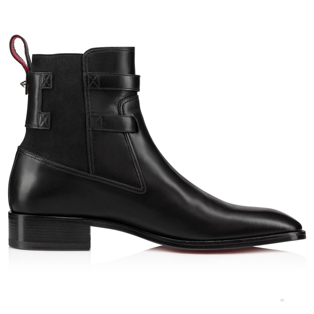 Christian Louboutin Sahni Horse Men's Leather Boots Black | NPMIFJ361