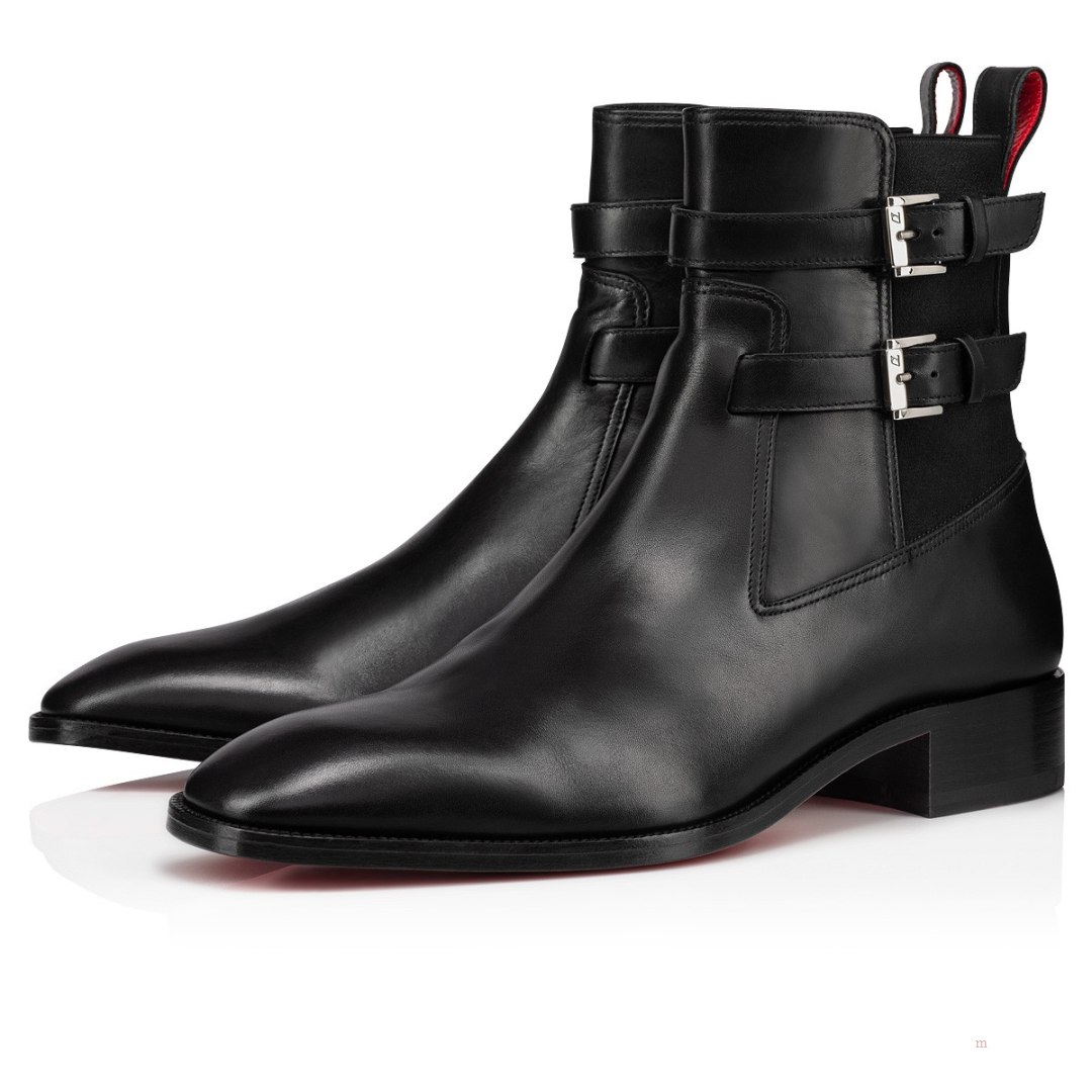 Christian Louboutin Sahni Horse Men\'s Leather Boots Black | NPMIFJ361