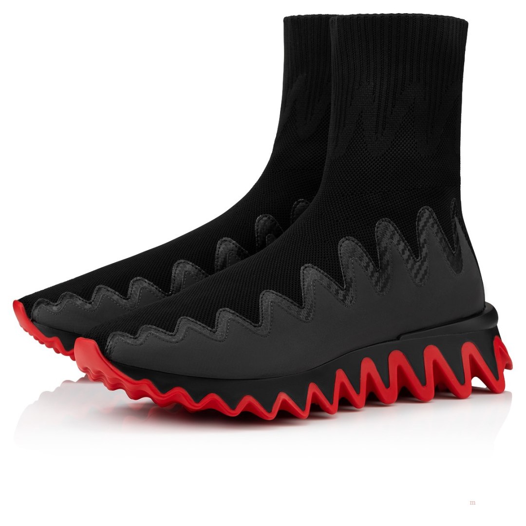 Christian Louboutin Sharky Sock Men\'s Sneakers Black | MXKFDY956