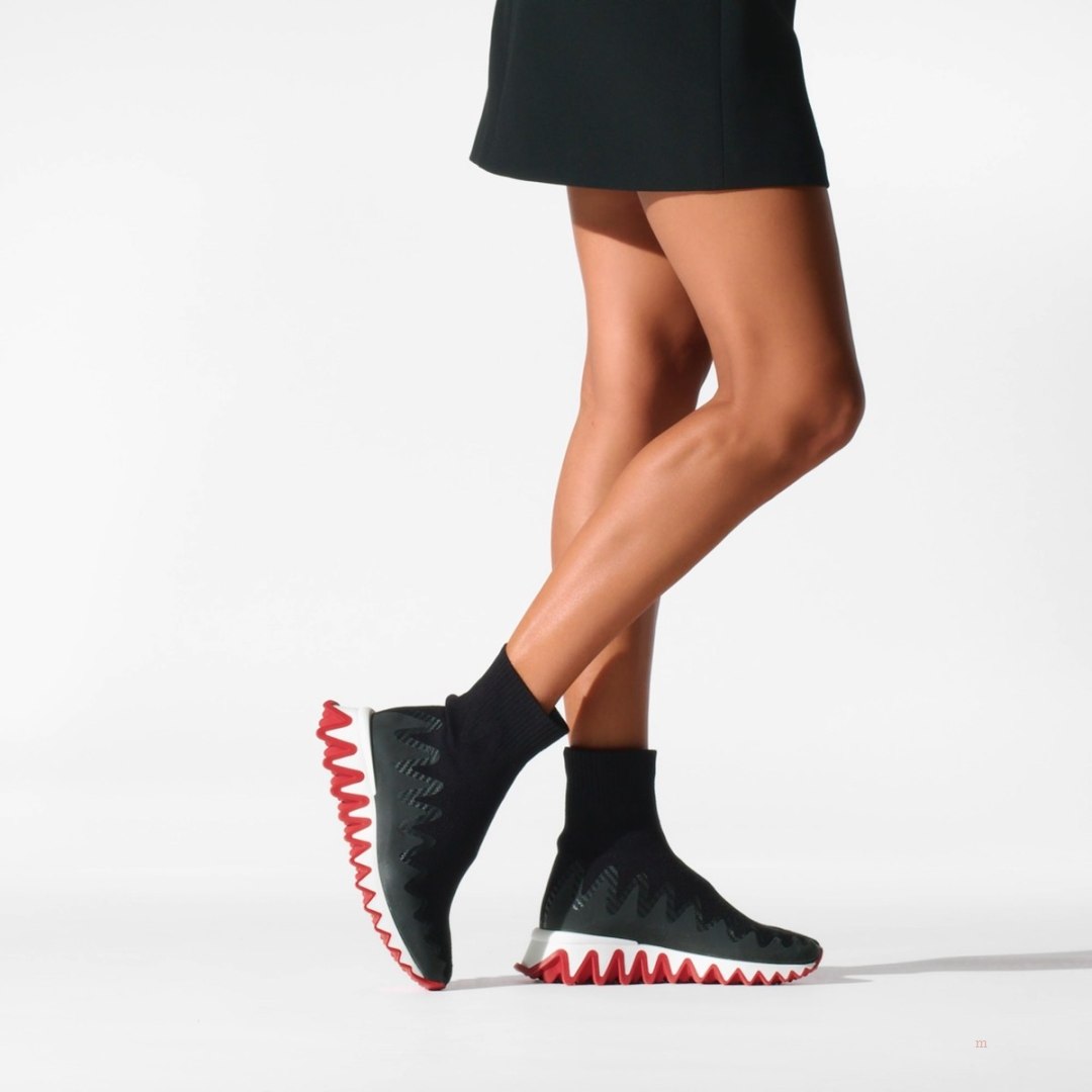 Christian Louboutin Sharky Sock Women's Sneakers Black | IRFZXW217