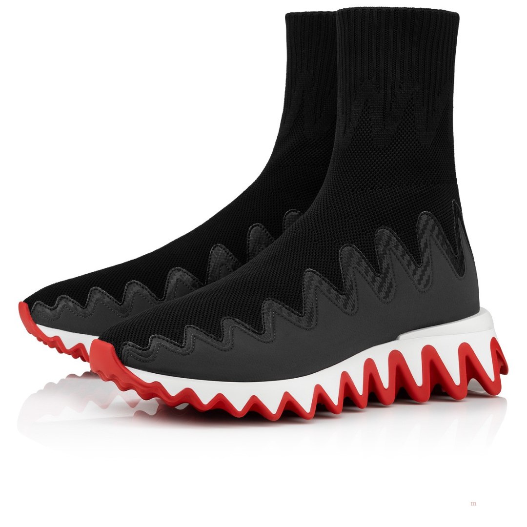 Christian Louboutin Sharky Sock Women\'s Sneakers Black | IRFZXW217