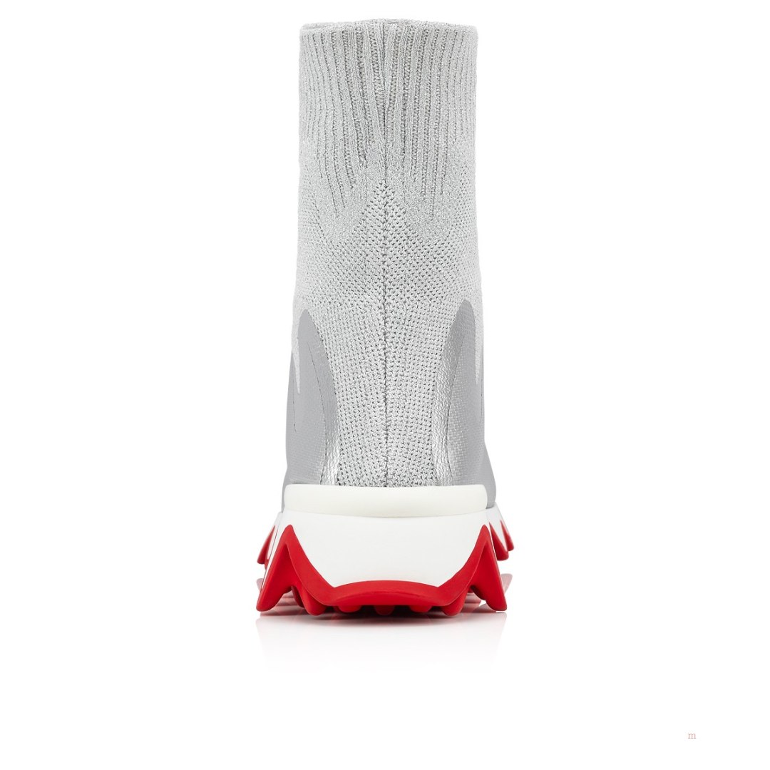 Christian Louboutin Sharky Sock Women's Sneakers Silver | JYOPSD518