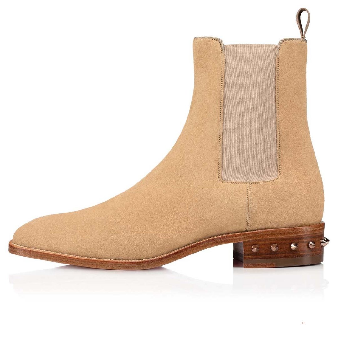 Christian Louboutin So Samson Men's Leather Boots Beige | OCEIZY416