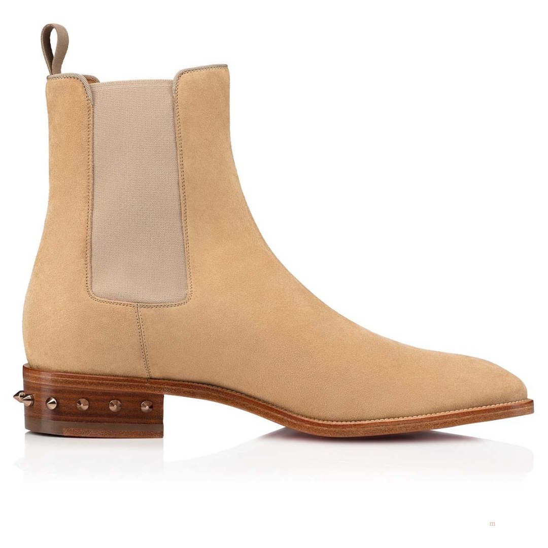 Christian Louboutin So Samson Men's Leather Boots Beige | OCEIZY416