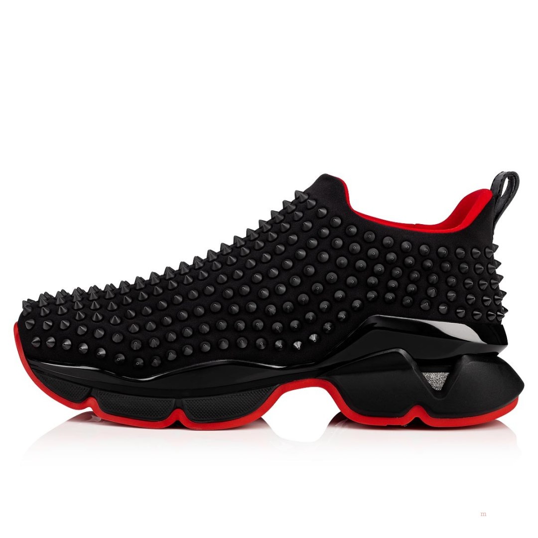 Christian Louboutin Spike Sock Men's Sneakers Black | WRGBXZ462