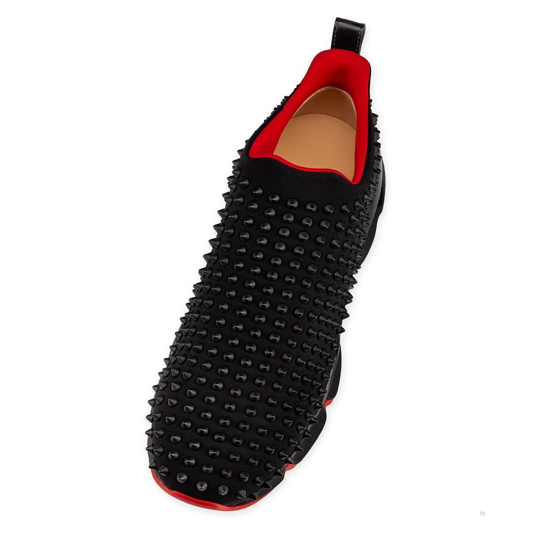 Christian Louboutin Spike Sock Men's Sneakers Black | WRGBXZ462