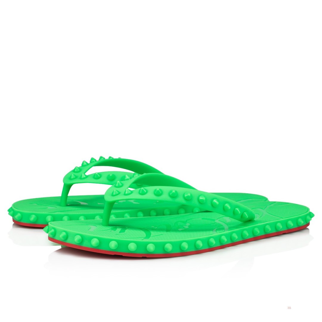 Christian Louboutin Super Loubi Flip Men\'s Flip Flops Green | XJFKNO917