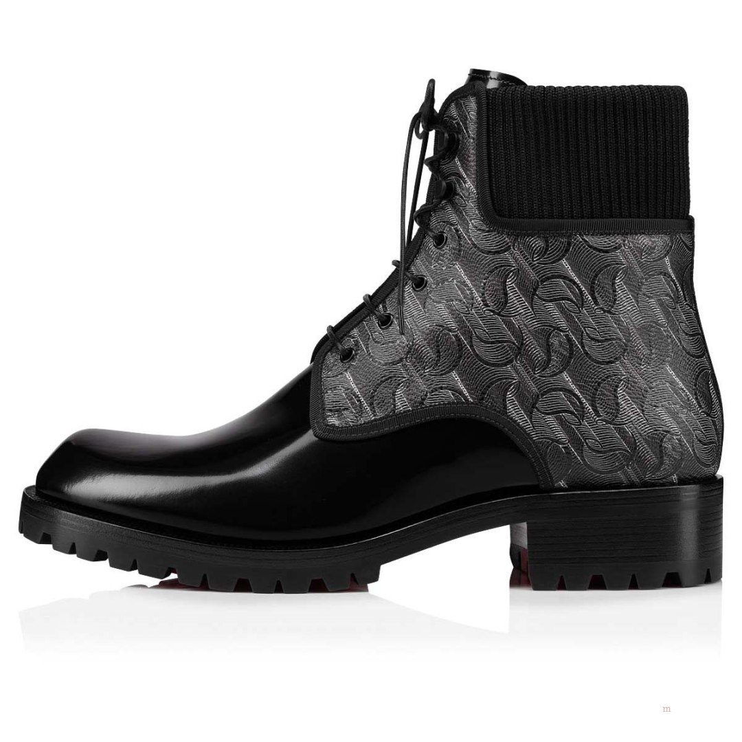 Christian Louboutin Trapman Men's Leather Boots Black | RBAGNV241