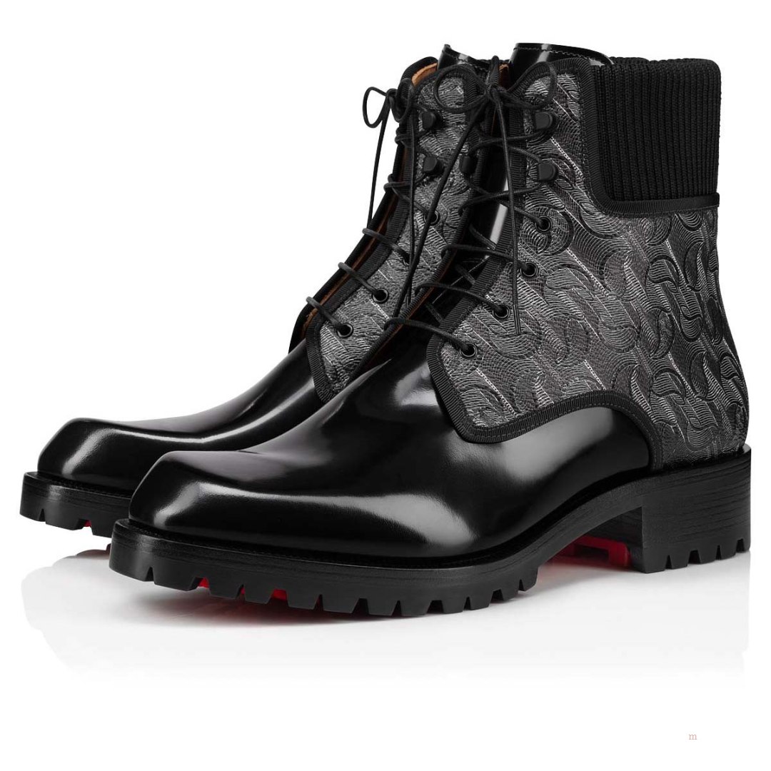 Christian Louboutin Trapman Men\'s Leather Boots Black | RBAGNV241