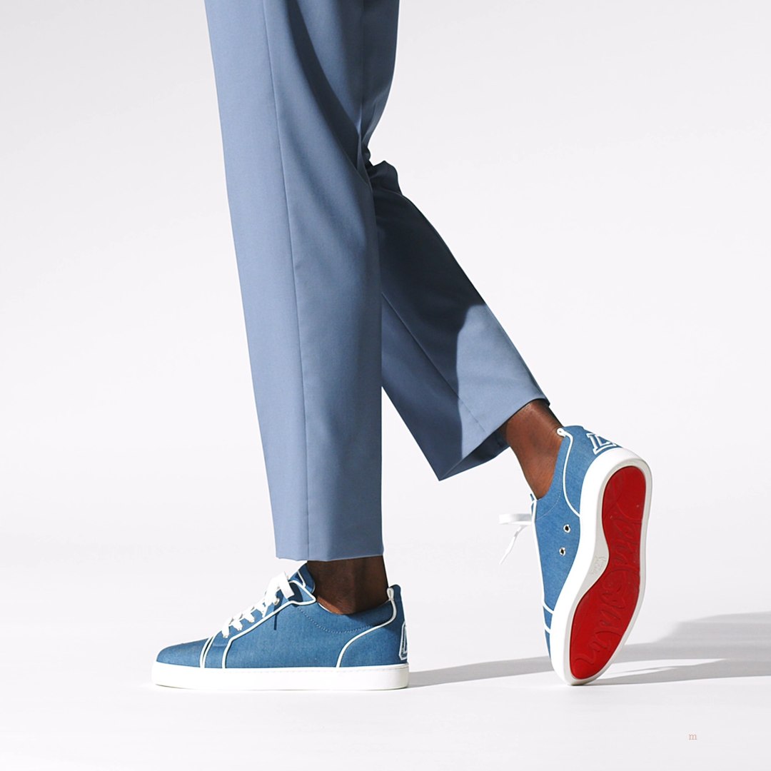 Christian Louboutin Varsijunior Men's Low Top Sneakers Blue | BINFUR758