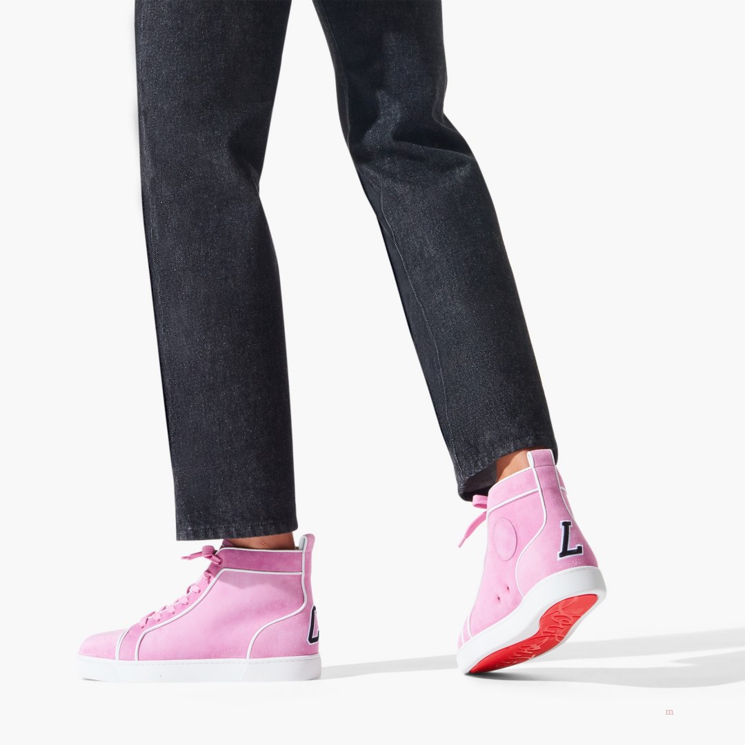 Christian Louboutin Varsilouis Men's High Top Sneakers Pink | EVFCIY670