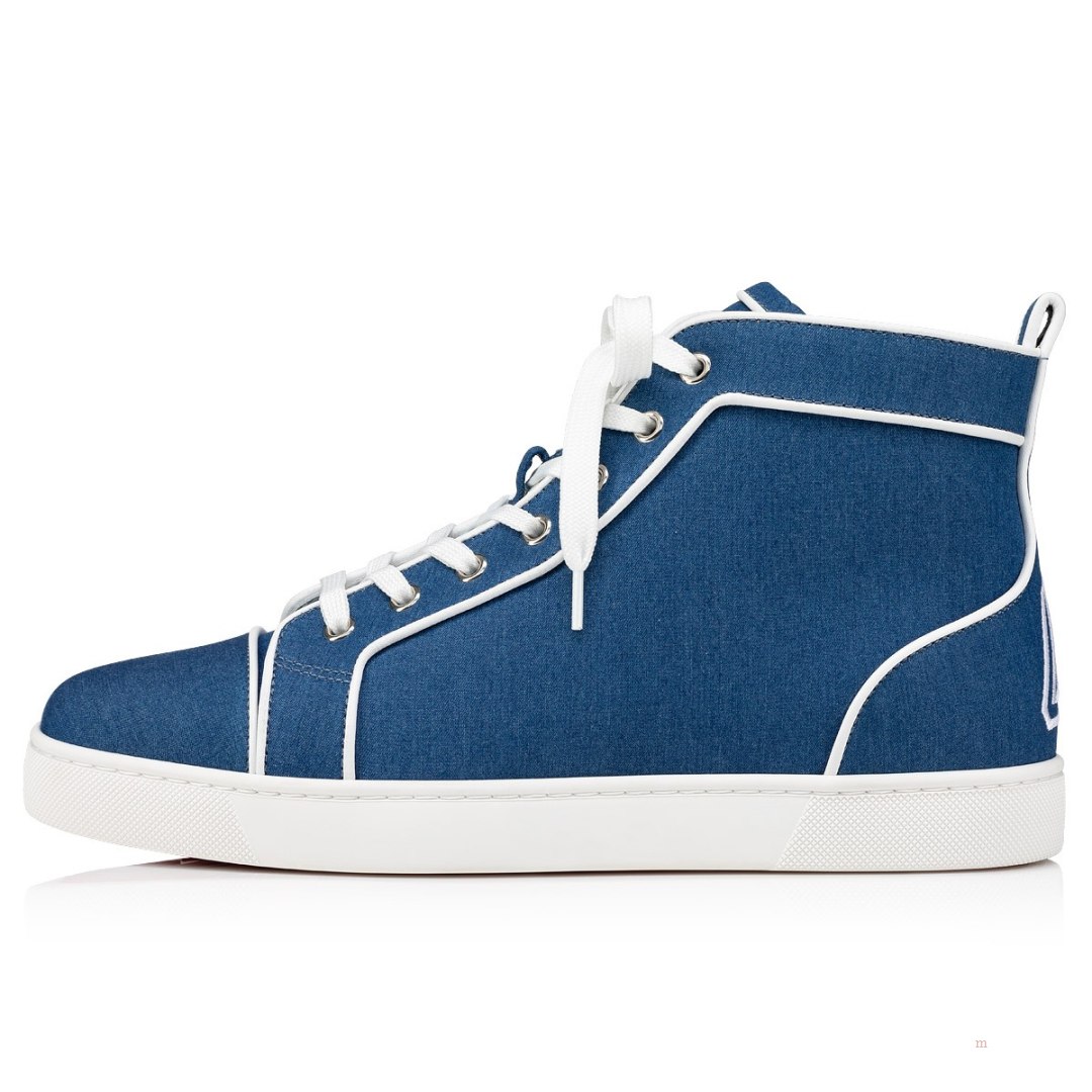 Christian Louboutin Varsilouis Men's High Top Sneakers Blue | IOATHM045