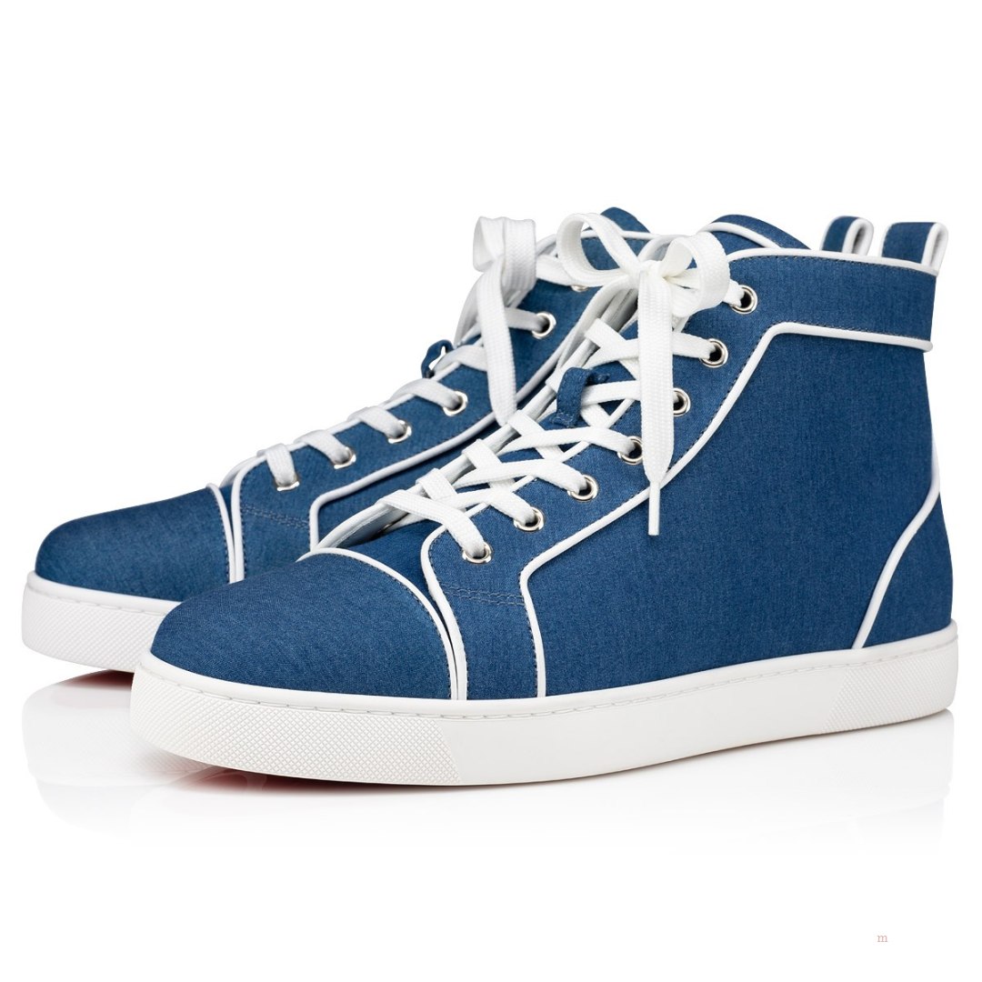 Christian Louboutin Varsilouis Men\'s High Top Sneakers Blue | IOATHM045