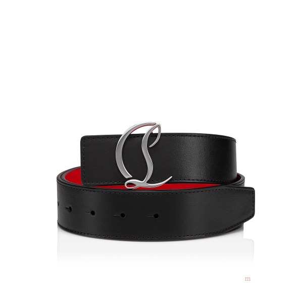 Christian Louboutin CL logo belt Men's Belt Black | MFRGUS816