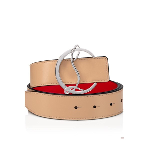 Christian Louboutin CL logo belt Women's Belt Beige | FIPWBX625