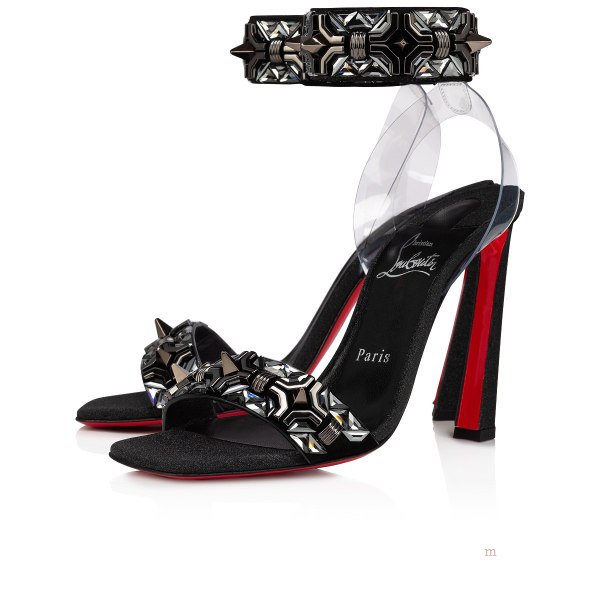 Christian Louboutin Disco Asteroistrass Women's Sandals Black | XBONGQ065