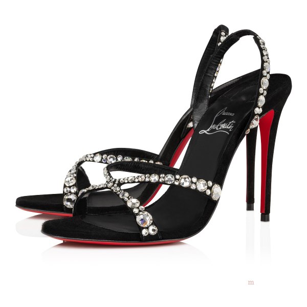 Christian Louboutin Emilie Strass Women's Sandals Black | KYGEIQ825