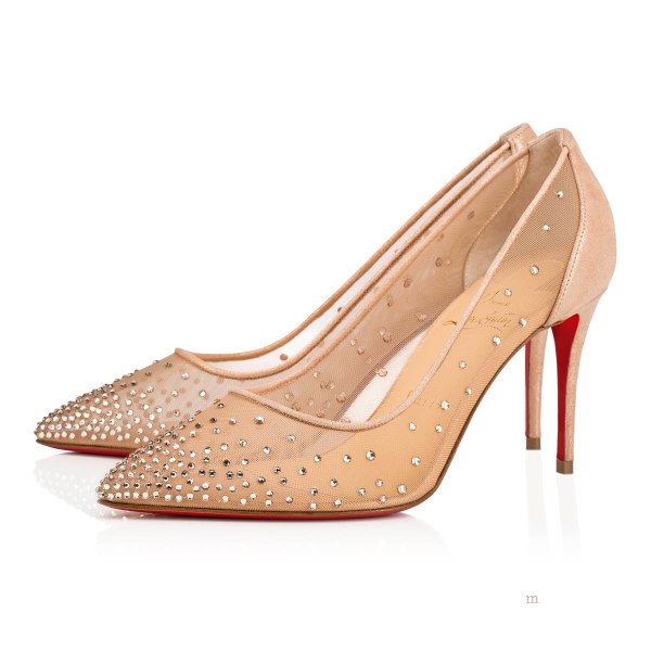 Christian Louboutin Follies Strass Women's Pumps Beige | INYWFZ213