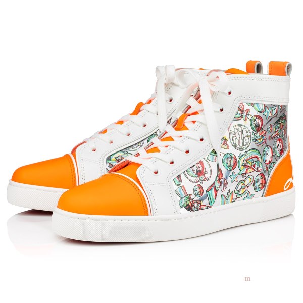 Christian Louboutin Fun Louis Men's High Top Sneakers Orange | ZRFOSB629