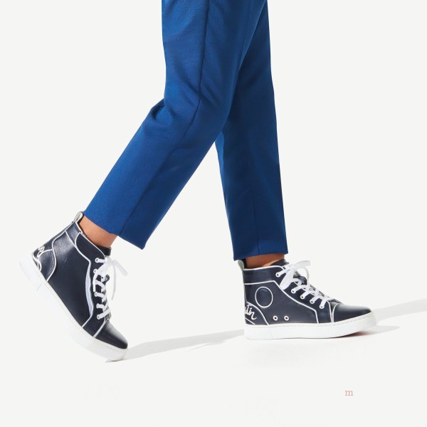 Christian Louboutin Funnytopi Boys' High Top Sneakers Blue | CDEFBH317