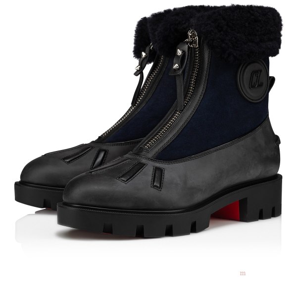 Christian Louboutin Glory Wool Women's Rubber Boots Black | SPODYJ914